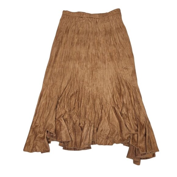 Flair Skirt Faux Suade‎ Cowgirl Native Country Ruffle Asymmetrical Womens Small - Picture 8 of 8